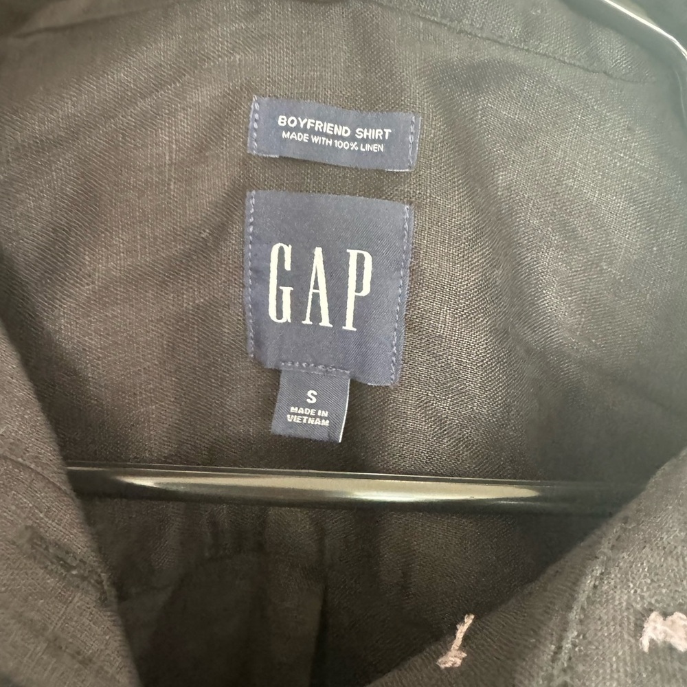 Gap 100% Linen Oversized Button Down Shirt -Black, size Small​ - Picture 7 of 8